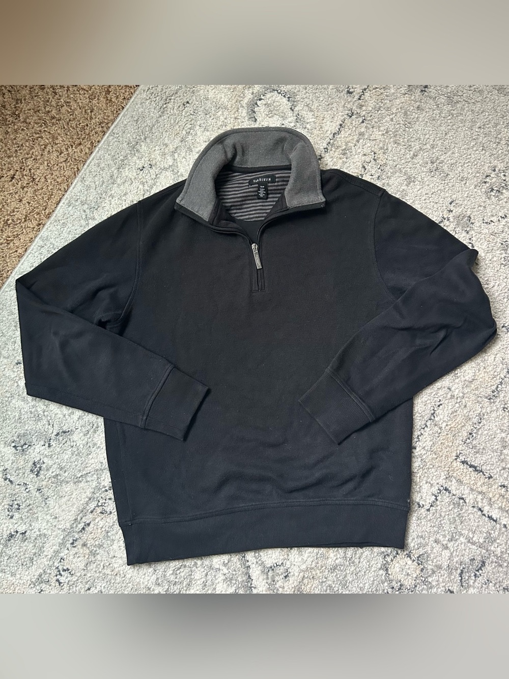 Van Heusen Black Men's Half-Zip Pullover Sweater